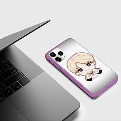 Чехол iPhone 11 Pro матовый BTS, цвет: 3D-фиолетовый — фото 2