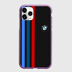 Чехол iPhone 11 Pro матовый BMW CARBON, цвет: 3D-фиолетовый