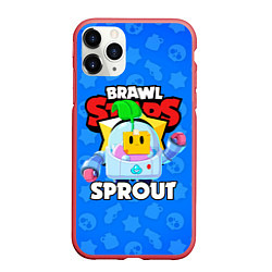 Чехол iPhone 11 Pro матовый BRAWL STARS SPROUT, цвет: 3D-красный