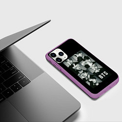 Чехол iPhone 11 Pro матовый BTS, цвет: 3D-фиолетовый — фото 2