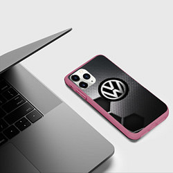 Чехол iPhone 11 Pro матовый VOLKSWAGEN, цвет: 3D-малиновый — фото 2