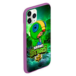 Чехол iPhone 11 Pro матовый Space Leon Brawl Stars, цвет: 3D-фиолетовый — фото 2