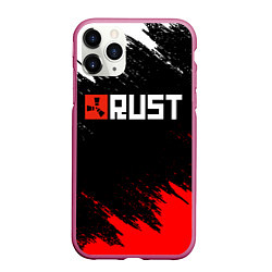 Чехол iPhone 11 Pro матовый RUST, цвет: 3D-малиновый