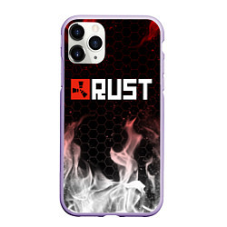 Чехол iPhone 11 Pro матовый RUST, цвет: 3D-светло-сиреневый