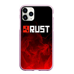 Чехол iPhone 11 Pro матовый RUST, цвет: 3D-розовый