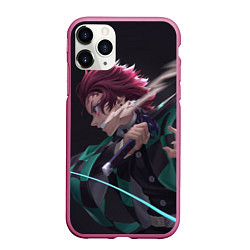 Чехол iPhone 11 Pro матовый KIMETSU NO YAIBA, цвет: 3D-малиновый