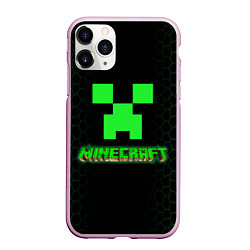 Чехол iPhone 11 Pro матовый Minecraft, цвет: 3D-розовый