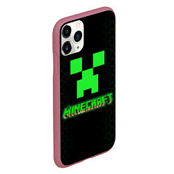 Чехол iPhone 11 Pro матовый Minecraft, цвет: 3D-малиновый — фото 2