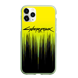 Чехол iPhone 11 Pro матовый CYBERPUNK 2077, цвет: 3D-салатовый