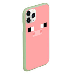 Чехол iPhone 11 Pro матовый Minecraft Pig, цвет: 3D-салатовый — фото 2