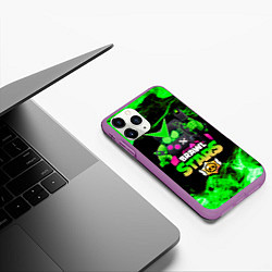 Чехол iPhone 11 Pro матовый Brawl Stars Virus 8-Bit, цвет: 3D-фиолетовый — фото 2