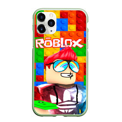 Чехол iPhone 11 Pro матовый ROBLOX 3, цвет: 3D-салатовый