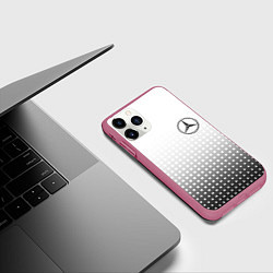 Чехол iPhone 11 Pro матовый Mercedes-Benz, цвет: 3D-малиновый — фото 2