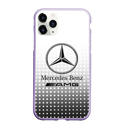 Чехол iPhone 11 Pro матовый Mercedes-Benz, цвет: 3D-светло-сиреневый