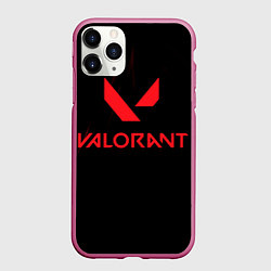 Чехол iPhone 11 Pro матовый VALORANT, цвет: 3D-малиновый