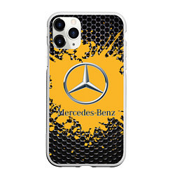 Чехол iPhone 11 Pro матовый Mercedes, цвет: 3D-белый