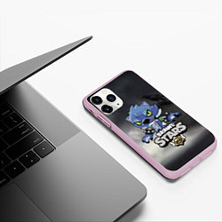 Чехол iPhone 11 Pro матовый Brawl Stars LEON, цвет: 3D-розовый — фото 2