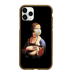 Чехол iPhone 11 Pro матовый Чечилия Галлерани - дама с горностаем, цвет: 3D-коричневый