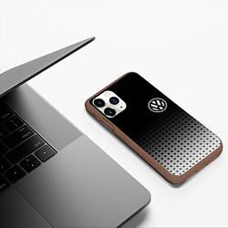 Чехол iPhone 11 Pro матовый Volkswagen, цвет: 3D-коричневый — фото 2