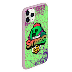 Чехол iPhone 11 Pro матовый Brawl Stars Spike, цвет: 3D-розовый — фото 2