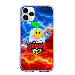 Чехол iPhone 11 Pro матовый BRAWL STARS SPROUT, цвет: 3D-светло-сиреневый