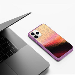 Чехол iPhone 11 Pro матовый Пикси кожа, цвет: 3D-фиолетовый — фото 2