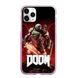 Чехол iPhone 11 Pro матовый Doom, цвет: 3D-розовый