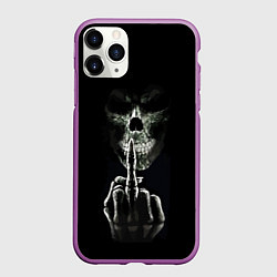 Чехол iPhone 11 Pro матовый Finger, цвет: 3D-фиолетовый