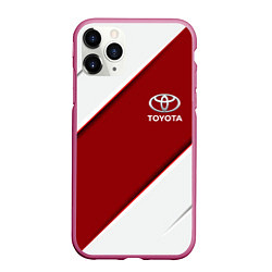 Чехол iPhone 11 Pro матовый TOYOTA, цвет: 3D-малиновый