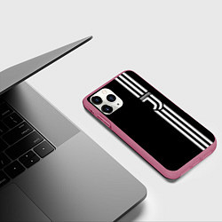 Чехол iPhone 11 Pro матовый JUVENTUS, цвет: 3D-малиновый — фото 2
