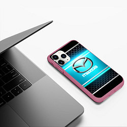Чехол iPhone 11 Pro матовый MAZDA, цвет: 3D-малиновый — фото 2