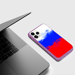 Чехол iPhone 11 Pro матовый Россия, цвет: 3D-фиолетовый — фото 2