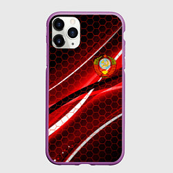 Чехол iPhone 11 Pro матовый СССР, цвет: 3D-фиолетовый