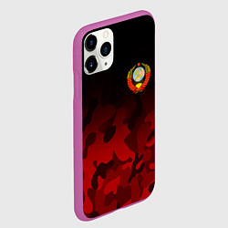 Чехол iPhone 11 Pro матовый СССР, цвет: 3D-фиолетовый — фото 2