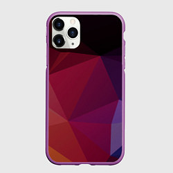 Чехол iPhone 11 Pro матовый Полигональный фон, цвет: 3D-фиолетовый