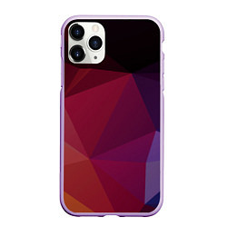 Чехол iPhone 11 Pro матовый Полигональный фон, цвет: 3D-сиреневый