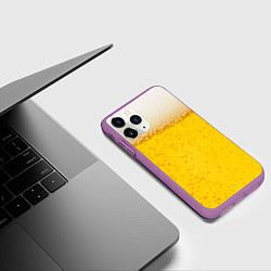 Чехол iPhone 11 Pro матовый Пиво, цвет: 3D-фиолетовый — фото 2