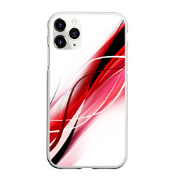 Чехол iPhone 11 Pro матовый GEOMETRY STRIPES RED, цвет: 3D-белый