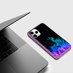 Чехол iPhone 11 Pro матовый Перламутровый огонь, цвет: 3D-фиолетовый — фото 2