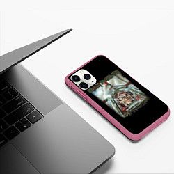 Чехол iPhone 11 Pro матовый Iron Maiden, цвет: 3D-малиновый — фото 2