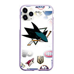 Чехол iPhone 11 Pro матовый San Jose Sharks NHL teams pattern