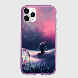 Чехол iPhone 11 Pro матовый Герой защищающий розы куполом, цвет: 3D-фиолетовый