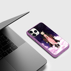 Чехол iPhone 11 Pro матовый Незуко, цвет: 3D-фиолетовый — фото 2