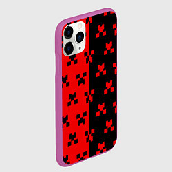 Чехол iPhone 11 Pro матовый MINECRAFT CREEPER, цвет: 3D-фиолетовый — фото 2