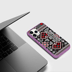 Чехол iPhone 11 Pro матовый Лес мой храм, цвет: 3D-фиолетовый — фото 2