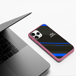 Чехол iPhone 11 Pro матовый SUBARU, цвет: 3D-малиновый — фото 2