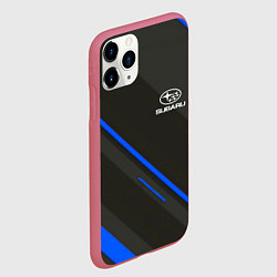 Чехол iPhone 11 Pro матовый SUBARU, цвет: 3D-малиновый — фото 2