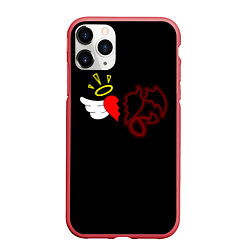 Чехол iPhone 11 Pro матовый Добро и зло, Payton Moormeier, цвет: 3D-красный