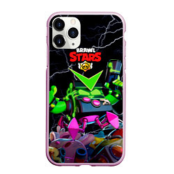 Чехол iPhone 11 Pro матовый Brawl Stars Virus 8-Bit