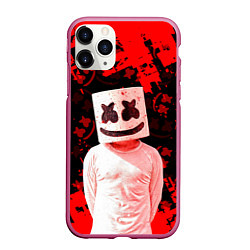 Чехол iPhone 11 Pro матовый Fortnite Marshmello, цвет: 3D-малиновый